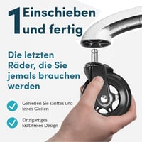 IKEA Irodai Székekhez Való Fekete Görgőkészlet, 5 darabos 5