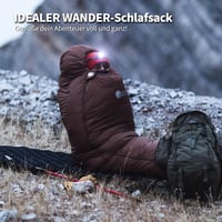 QEZER Ultrakönnyű Pehelytöltetű Hálózsák 660FP - Múmia Alakú, 3 Évszakos, -10°C Komfort, Kávébarna, Kempingezéshez, Túrázáshoz, Felnőtteknek 8