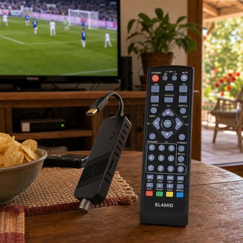 Tévéújrakezdő műholdvevő csomag: csere távirányító + DVB-S2 műholdvevő dekóder