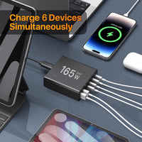 Baseus 165W GaN USB-C töltőállomás 6 portos, MacBook/iPhone/Samsung kompatibilis 3