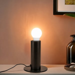 GBLY Vintage nočná stolná lampa E27 čierna, max. 40 W, s vypínačom a zástrčkou — so žiarovkou Philips Hue namiesto originálnej (stav: pozri 2. obrázok)