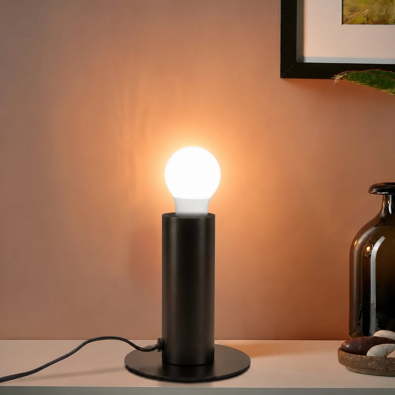 GBLY Vintage stolna noćna svjetiljka E27 crna, maks. 40 W, s prekidačem i utikačem — s Philips Hue žaruljom umjesto originalne (stanje: vidi 2. sliku)