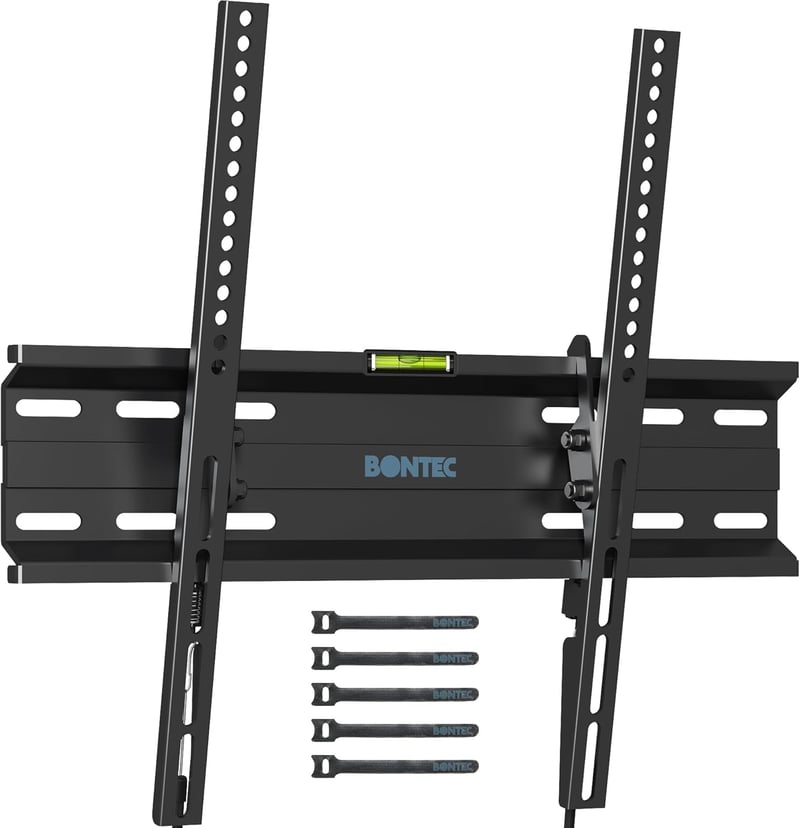 BONTEC Dönthető TV Fali Tartó 23-55 Hüvelykes LCD/LED/Plazma Televíziókhoz, Lapos és Ívelt Képernyőkhöz, 45 kg Teherbírással, VESA 400x400