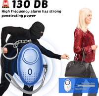 GOMETY 6db-os Személyi Riasztó Kulcstartó 130-135dB Hangos Szirénával és LED Lámpával - Biztonsági Pánikgomb Nőknek, Gyerekeknek, Időseknek 3