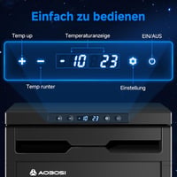 AAOBOSI 50L kompresszoros hűtőbox app vezérléssel, 12/24V, -20°C 4