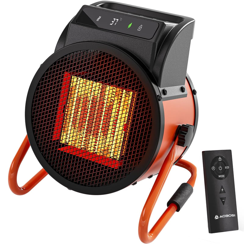 Keramický teplovzdušný ventilátor AAOBOSI s diaľkovým ovládaním, 2000 W, digitálny termostat, 24-hodinový časovač, 3 stupne ohrevu, rýchly ohrev do garáže a exteriéru