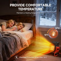 Keramický teplovzdušný ventilátor AAOBOSI s diaľkovým ovládaním, 2000 W, digitálny termostat, 24-hodinový časovač, 3 stupne ohrevu, rýchly ohrev do garáže a exteriéru 2