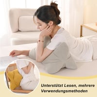 Aarcyye Ergonomický vankúš na čítanie v tvare kosti, bedrová opierka na čítanie a relaxáciu, flexibilný držiak na knihy, opierka chrbta do spálne, sivá 3