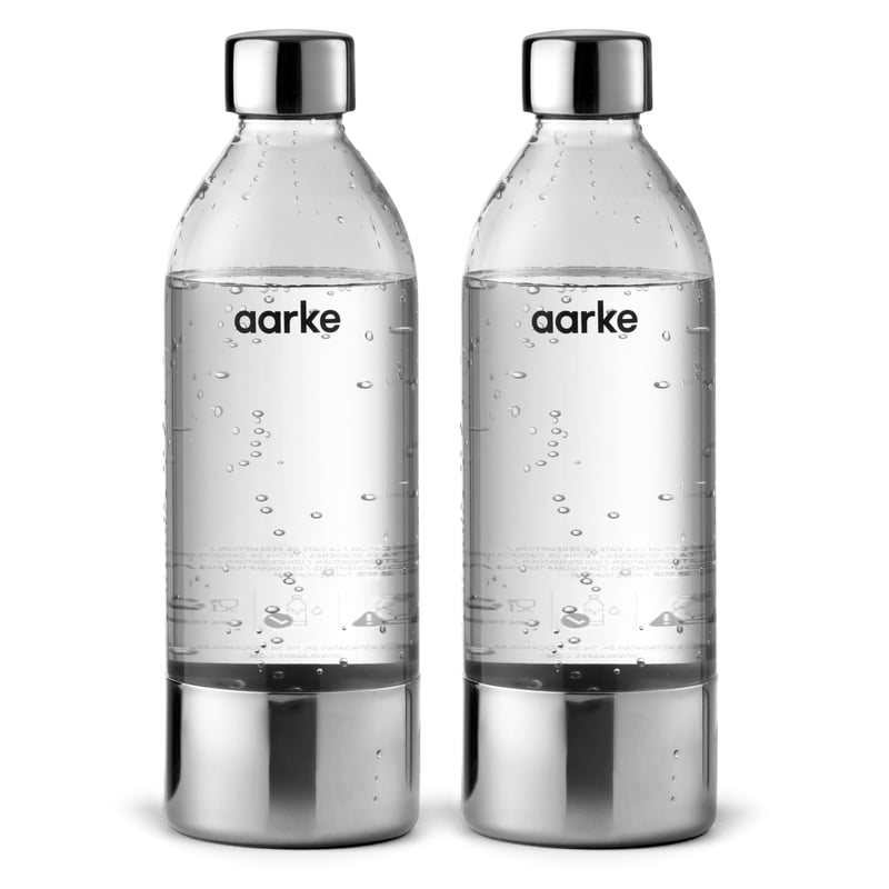 Aarke Carbonator 3 PET fľaše 2 ks – bez obsahu BPA, s detailmi z nehrdzavejúcej ocele, 1000 ml, na sýtenú vodu