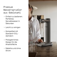 Aparat na perlivú vodu Aarke Carbonator 3, prémiová nehrdzavejúca oceľ, vrátane fľaše Aarke, matná sivá 4