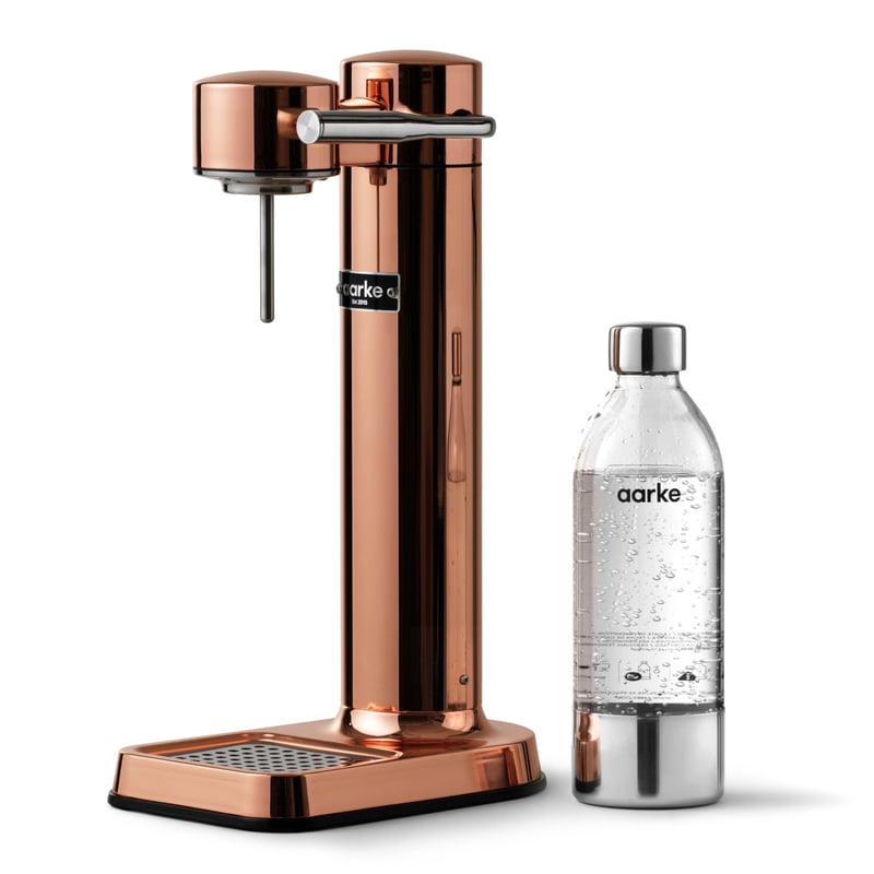 Aarke Carbonator 3 aparat za gaziranje vode, nehrđajući čelik, bakreni finiš, s 1L BPA-free PET bocom, kompatibilan sa Sodastream 60L CO2 cilindrima