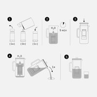 Aarke Purifier vrč za filtriranje vode od stakla i nehrđajućeg čelika 2,4 L + paket od 3 Pure filter uloška 10