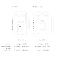Aarke Purifier stakleni vrč za filtriranje vode od 1,2 L od nehrđajućeg čelika s vrećicom za dopunu Pure Filter 3