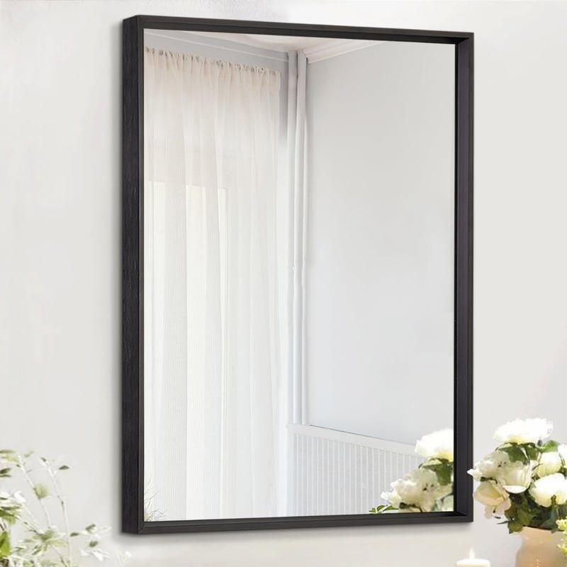 AAZZKANG téglalap falitükör fém kerettel - fekete - 40x30 cm