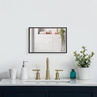AAZZKANG téglalap falitükör fém kerettel - fekete - 40x30 cm 3