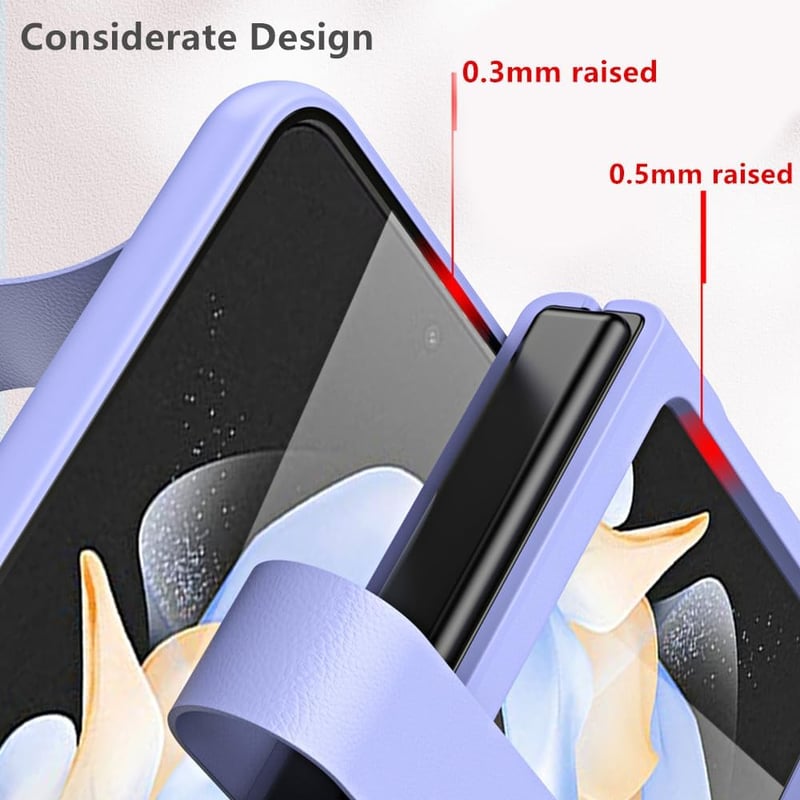Samsung Galaxy Z Flip 5 Vegán Bőr Tok Nyakpánttal - Fekete ANFAIRLACE Védőtok