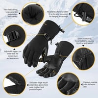 OZERO XXL Téli Síkesztyű Férfiaknak és Nőknek - Snowboard, Motorozás, Síelés - Vízálló Meleg Kézvédő 3