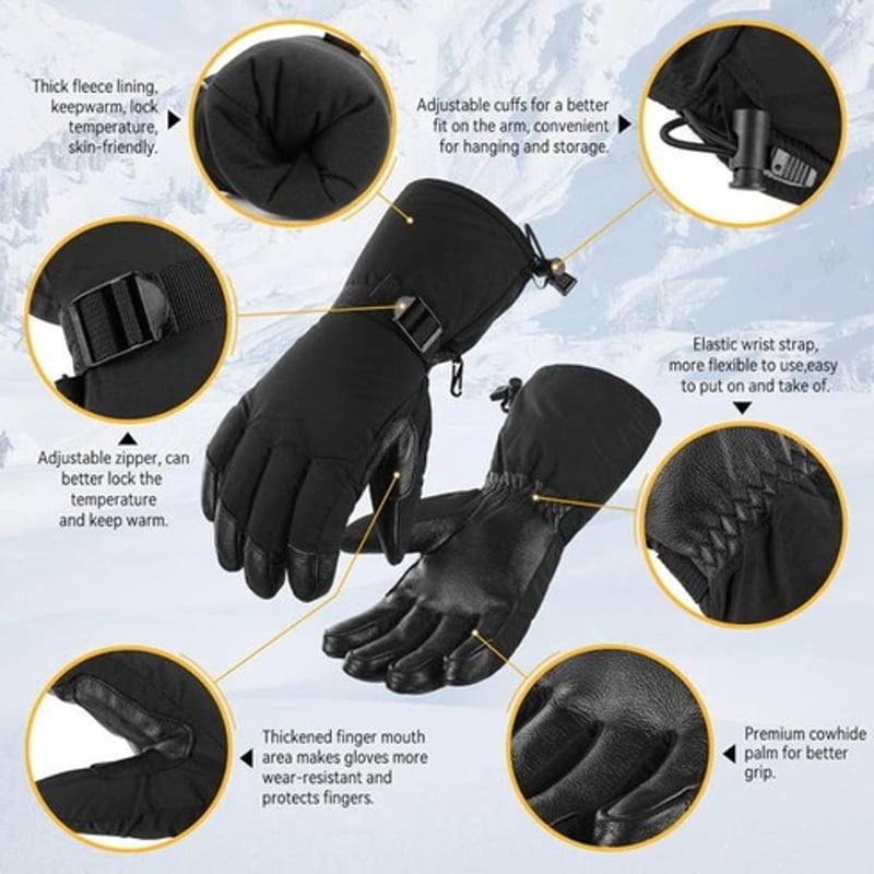 OZERO XXL Téli Síkesztyű Férfiaknak és Nőknek - Snowboard, Motorozás, Síelés - Vízálló Meleg Kézvédő