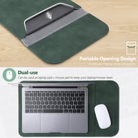 MacBook Air 15 M2 védőtok - HYZUO éjzöld laptop táska kiegészítő zsebbel 5