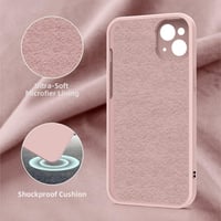iPhone 13 Rózsaszín Ultravékony Szilikon Tok Mikroszálas Béléssel 5