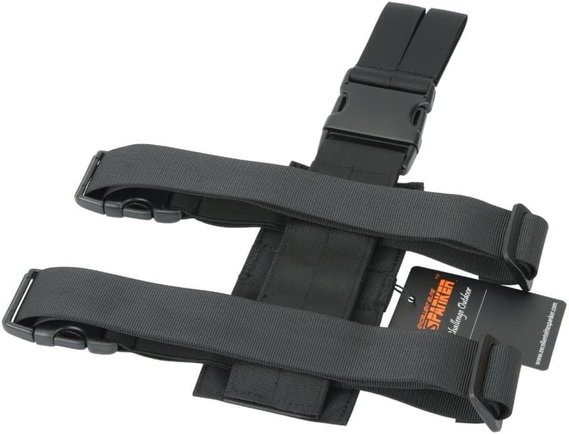 EXCELLENT ELITE SPANKER Taktikai Combtok Állítható Platform Molle Rendszerű Univerzális Táska Bal/Jobb Lábra Fekete Cordura Nylon
