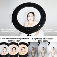 GSKAIWEN 18" LED Körfény Szett 60W - Állítható Fényerő, Sminkes Portré Fotózáshoz, YouTube Videókhoz, Tetováláshoz, Puha Csővel 4