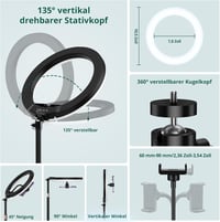 ATUMTEK 10"-os LED Szelfigyűrű Állvánnyal és Telefontartóval - Zoom, Streaming, Smink 3