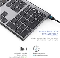 seenda Ultravékony Bluetooth Billentyűzet 3 Csatornával - Újratölthető, Többeszközös Kompatibilitás PC, Tablet, Telefon, iPad Készülékekhez  4