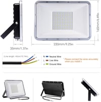 NIKEEYEN 100W LED Kültéri Reflektor, IP67 Vízálló, 10000 lumen, 6500K Hideg Fehér, 120° Szórási Szög, Kerthez, Garázshoz, Játszótérhez 2