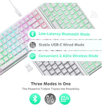 RK ROYAL KLUDGE RK84 75% RGB Fehér Mechanikus Gamer Billentyűzet - Vezeték Nélküli Bluetooth/2.4GHz  4