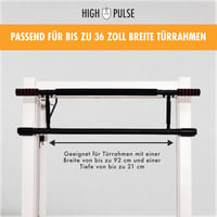 High Pulse Ajtófélfára Akasztható Húzódzkodó Rúd - Többfunkciós Edzőeszköz Karabinerekkel, Fúrás Nélkül, Edzésposzterrel, Fekete-Narancs 8