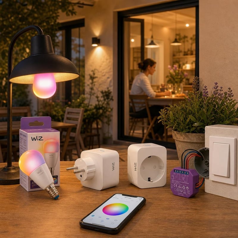 Smart Home štartovací balík: 1x RGB LED žiarovka + 1x smart zásuvka + 1x WiFi relé s meraním spotreby