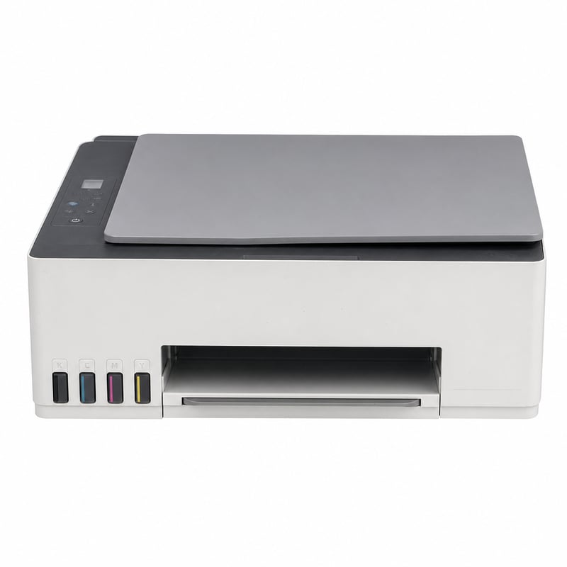 HP Smart Tank 5105 3-u-1 tintni pisač u boji — neispravan, za dijelove: iskrivljen skener, pogreška u prepoznavanju glave (stanje: vidi 2. sliku)