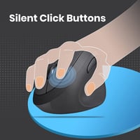 Perixx PERIMICE-719 Ergonomikus Vezeték Nélküli Optikai Egér 6 Gombbal, Állítható DPI (800/1200/1600), Fekete, PC-hez 6