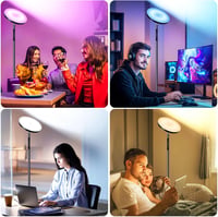 OUTON LED Állólámpa 36W 3000 Lumen - Távirányítós RGB Hangulatvilágítás 24 Dinamikus és 8 Statikus Színmóddal, Érintésvezérléssel, Időzítőve 5