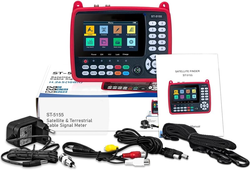 SZBOX ST-5155 Satfinder DVB-S2/S/T2/T/C Műholdkereső Készülék H.264/265/HEVC Képmegjelenítéssel, Unicable/Scr/Dcss Támogatással