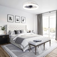 MOSSCO Mennyezeti Ventilátor LED Világítással - Távirányítós, Szabályozható Fényerő, 3 Színhőmérséklet, 6 Fokozat, Csendes Működés, Fehér, 4 2