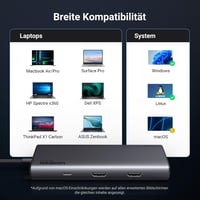 UGREEN Revodok Pro 308 USB-C dokkoló 3 kijelzőhöz, 2x HDMI, VGA, 100W PD 13