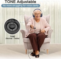 SIMOLIO TV Fejhallgató Hosszú Kábellel, Fülre Illeszkedő Headset Televízióhoz Hangerősítővel, Hangszín és Hangerő Szabályozás, 5,5m Spirál K 3