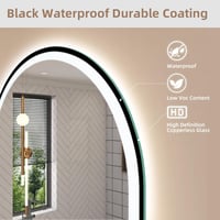 STARLEAD Ovális LED Fürdőszobai Tükör 90x60 cm - Bluetooth Hangszóróval, Fényerőszabályzással, 3 Színhőmérséklettel, Páramentesítővel, Feket 6