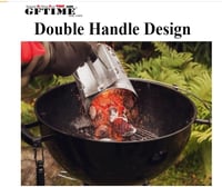 GFTIME Grillgyújtó Kémény 30,5 cm - Weber 7416 Kompatibilis Faszén Begyújtó, Hőálló Fogantyúval, Kültéri Grillezéshez 3