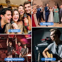 LEKATO Vezeték Nélküli Fém Mikrofon - Újratölthető Kézi Dinamikus Mikrofon Karaoke, DJ, Esküvő, Rendezvény Használatra - 25 Csatornás, Dupla 7
