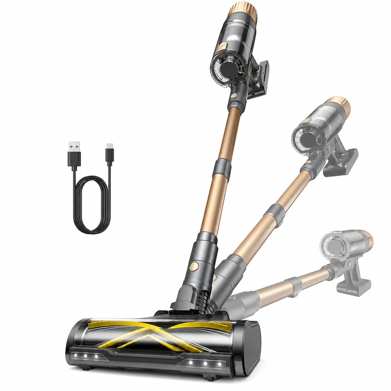 Aspirator vertical fără fir Ultenic 600W, 55000Pa, autonomie 65 minute, tehnologie GreenEye, fără fir — filtru suplimentar inclus (stare: vezi a 2-a poză)