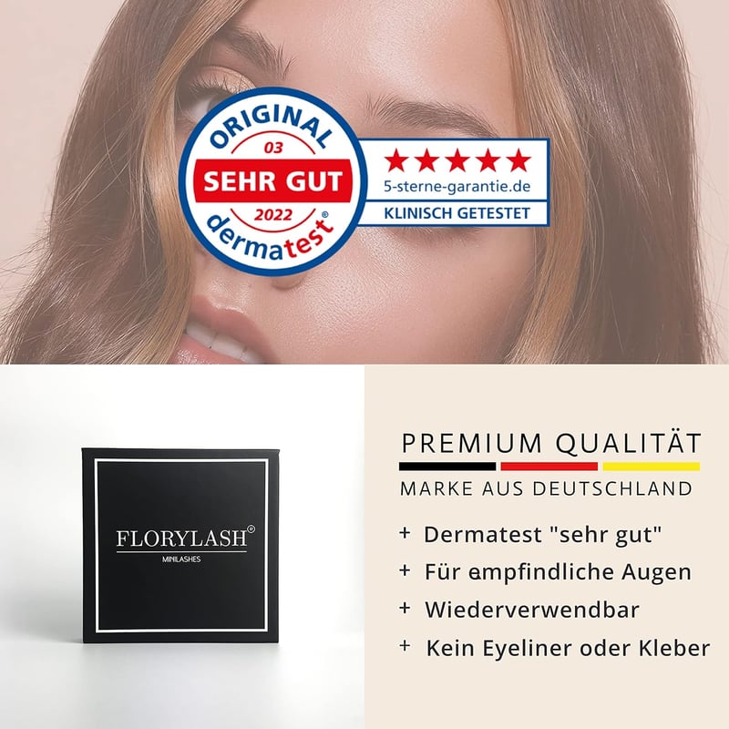 FLORYLASH® Minilashes - 8 db Kicsi Mágneses Pótszempilla 2-3 Mágnessel, Eyeliner Nélkül
