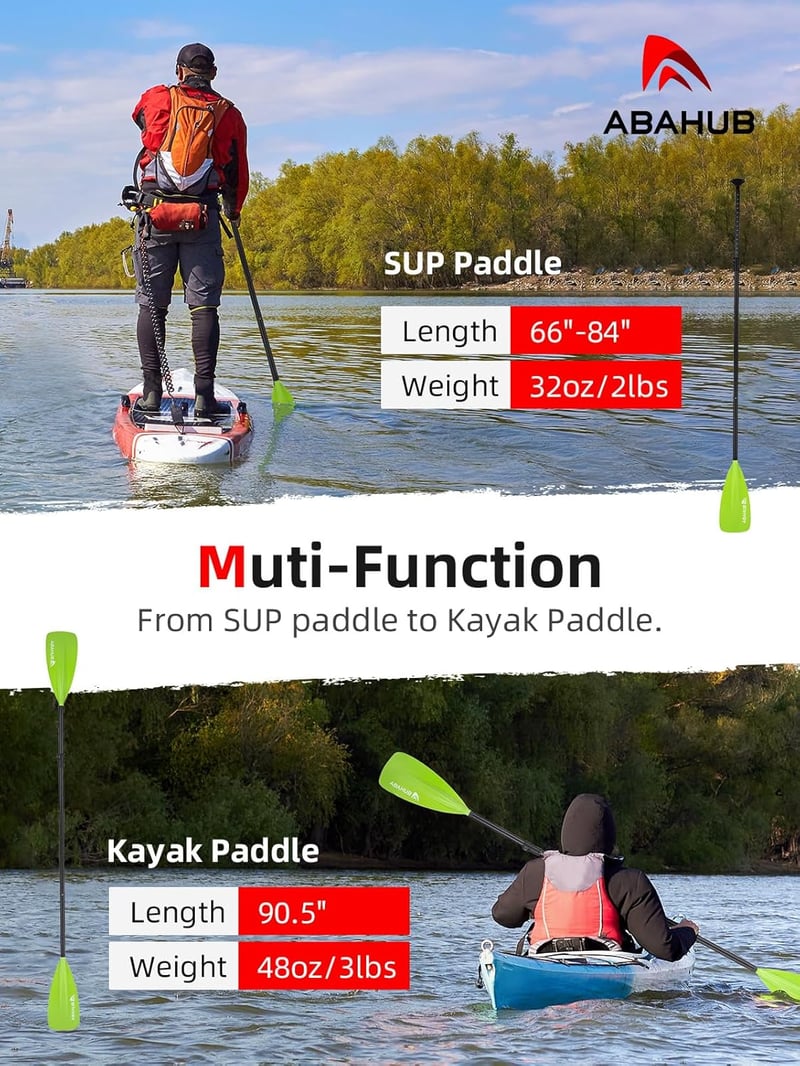 Abahub 2in1 SUP Kajak Evező Alumínium Teleszkópos 173-213cm Állítható