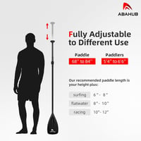 Abahub 3 részes állítható SUP evező alumínium 68-84 cm fekete/kék/zöld/narancs/piros/sárga 4