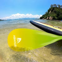Abahub 3 részes karbon SUP evező táskával, teleszkópos 170-218 cm, műanyag lapáttal, sárga hullám mintázattal, SUP deszkához 8