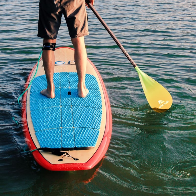 Abahub 3 részes karbon SUP evező táskával, teleszkópos 170-218 cm, műanyag lapáttal, sárga hullám mintázattal, SUP deszkához