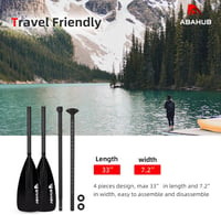 Abahub 4 részes Karbon SUP/Kajak Evező - 2 az 1-ben Állítható Paddleboard Lapát, Könnyű Szénszálas Nyéllel, Kezdőknek és Haladóknak 6