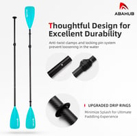 Abahub 4 részes szénszálas SUP evező, 2 az 1-ben állódeszkás evezőpala - Blue-2 in 1 SUP/kayak paddle 4